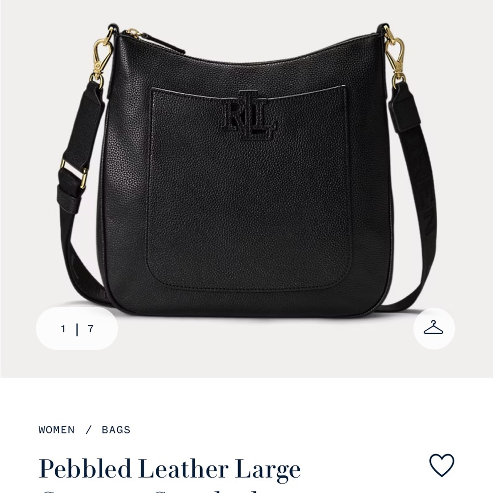 Cameryn Black Pebbled Leather Large Shoulder Bag